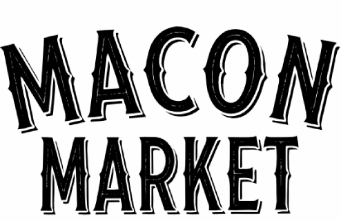 Bold vintage font text reading 'MACON MARKET' in black lettering.